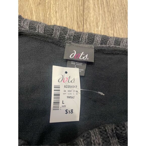Dots Short Sleeve Sweater Grey Large New - Picture 2 of 5